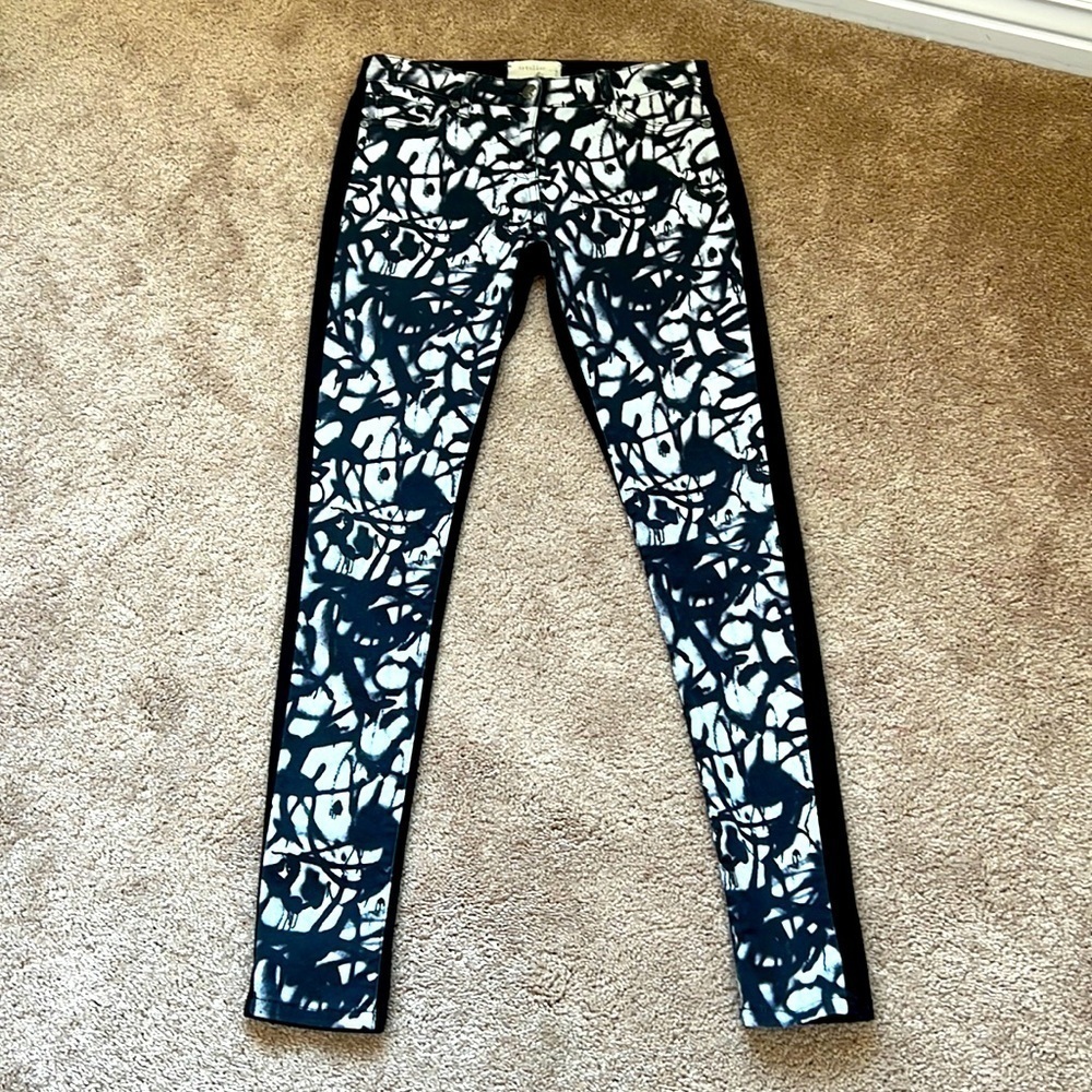 Artelier Nicole Miller Black and White Graffiti Style Jeans